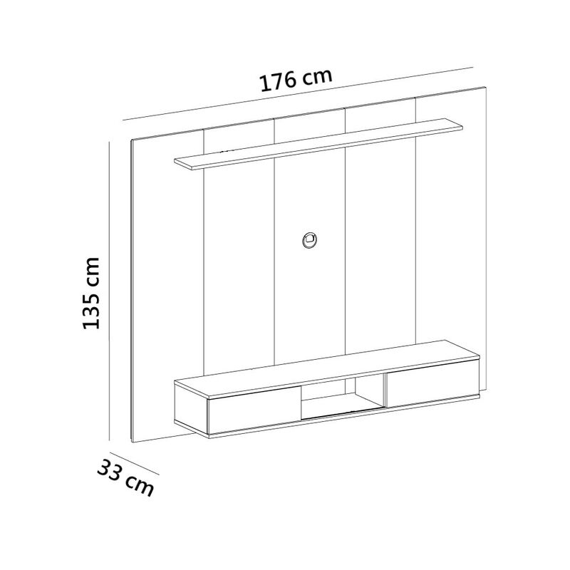 Panel para TV Bertolini Nevada Pino Negro image number null