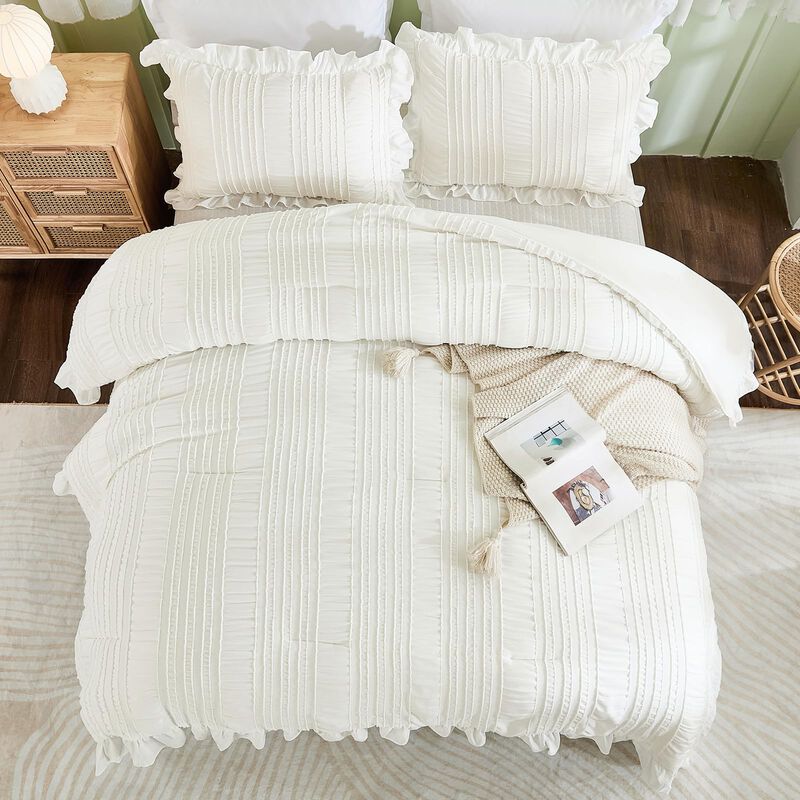 Juego De Edred&oacute;n Wongs Bedding White Queen Con ... image number null