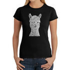Camiseta Word Art Para Mujer - Alpaca- Negro