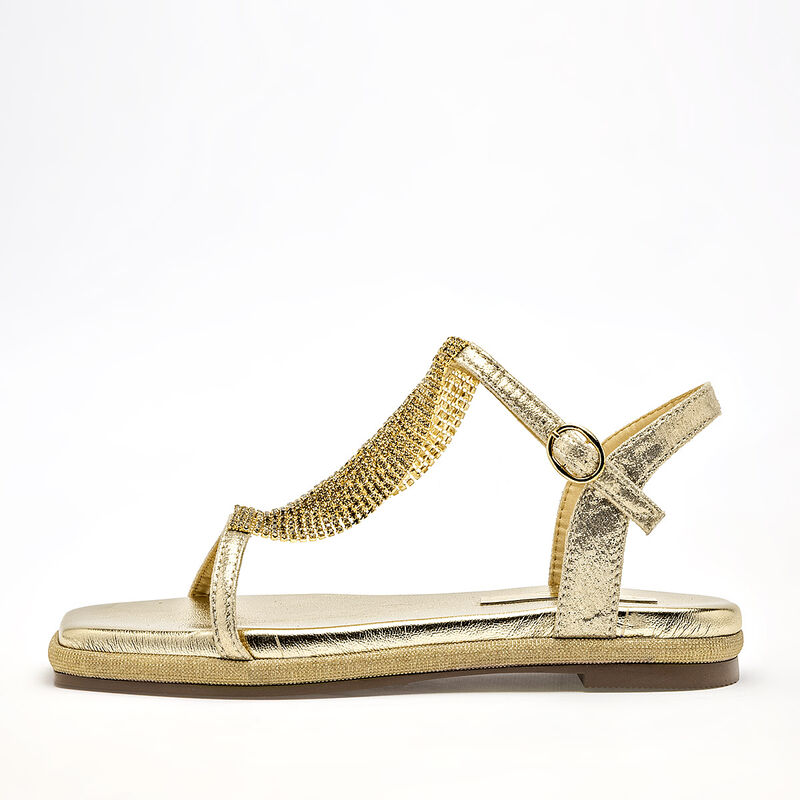 Moramora Sandalia para mujer dorado image number null