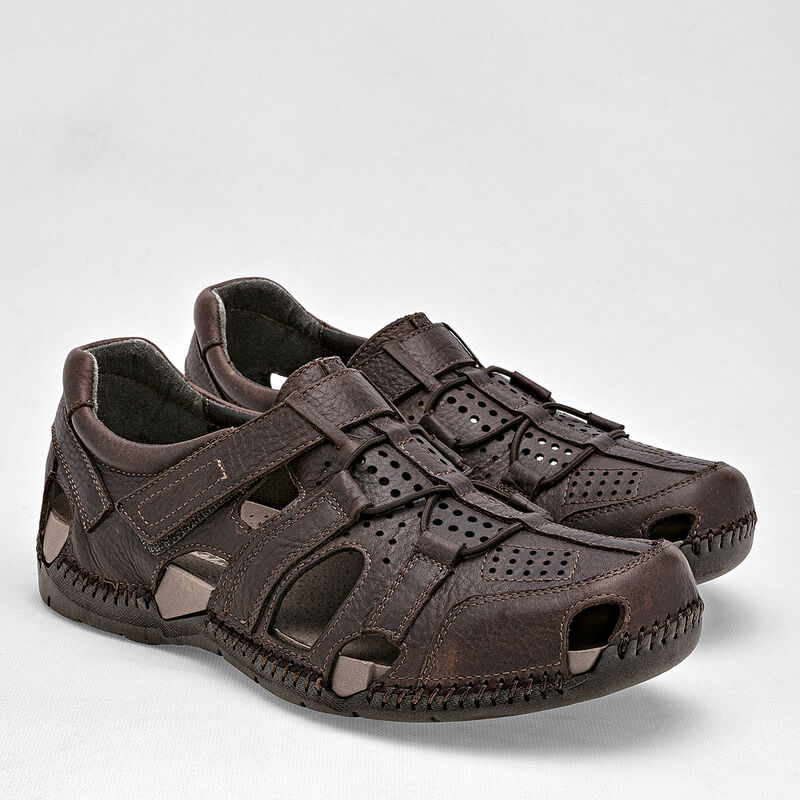 Lobo Solo Sandalia para hombre caf&eacute; image number null