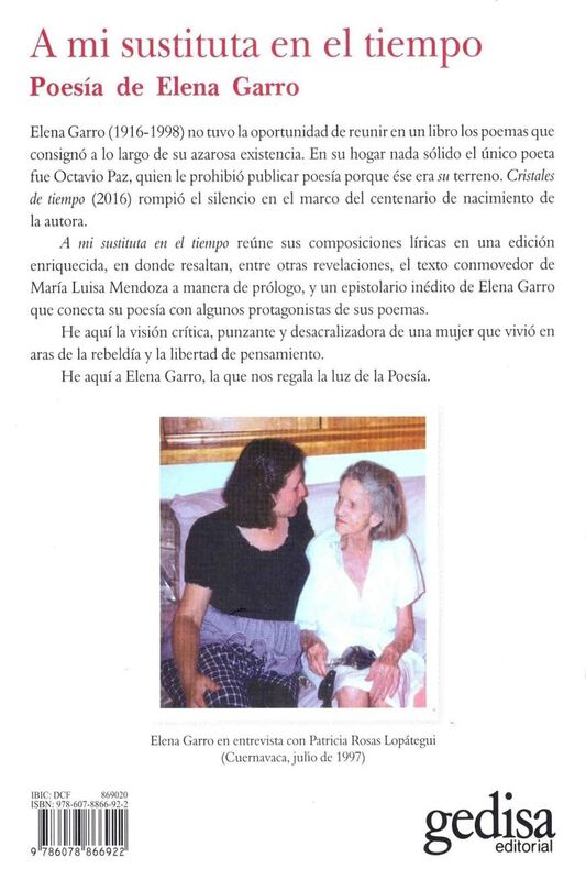 A Mi Sustituta En El Tiempo. Poes&iacute;a De Elena Ga... image number null