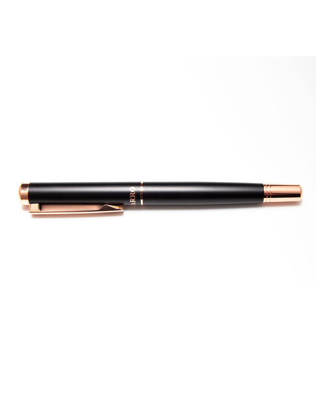 Pluma Bizzarro Negra Con Rose Gold-tinta Azul G... image number null