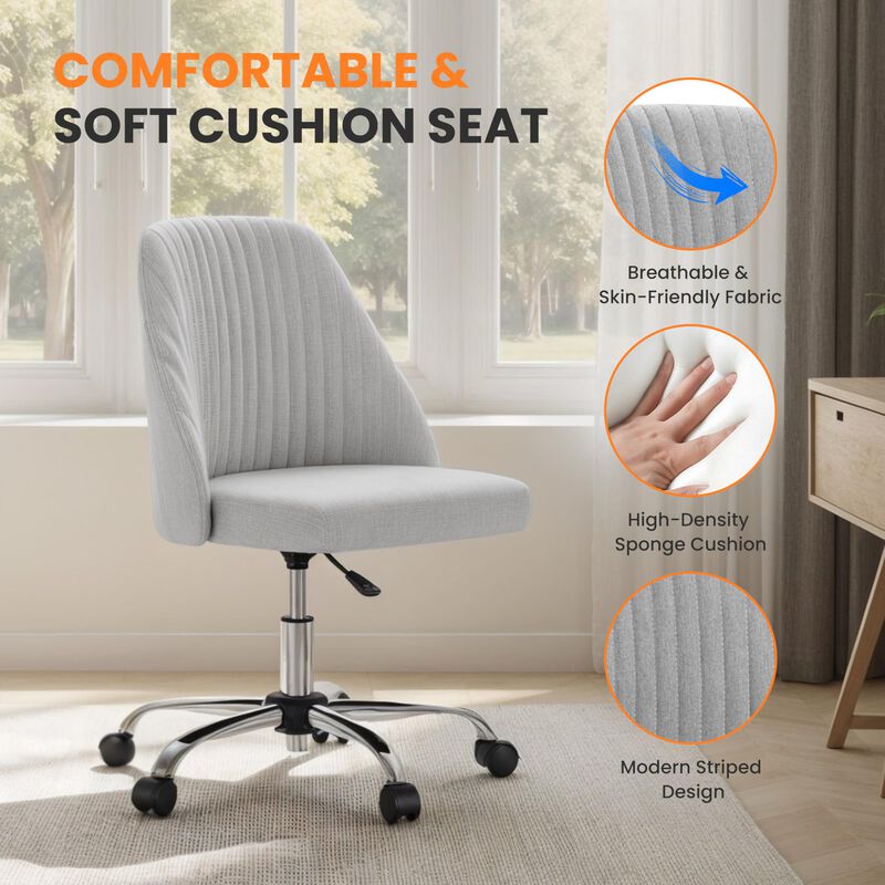 Silla De Escritorio Simple Deluxe Sin Brazos Gr... image number null