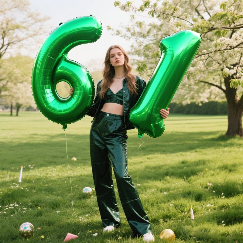 Globo Kelfuoya 102 cm Verde N&uacute;mero 1 De Mylar image number null