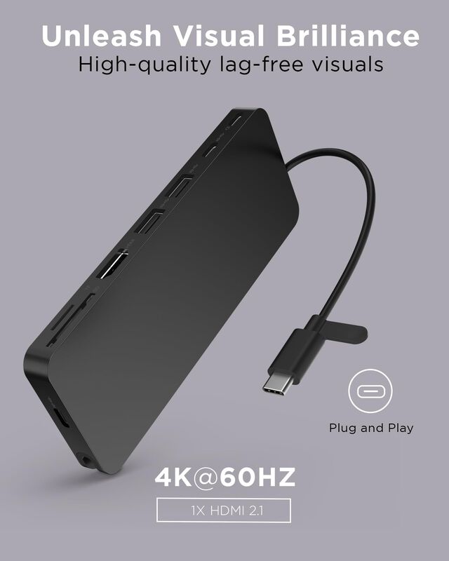Dock Lenovo Usb-c Slim Travel, 8 Puertos, 65 W,... image number null