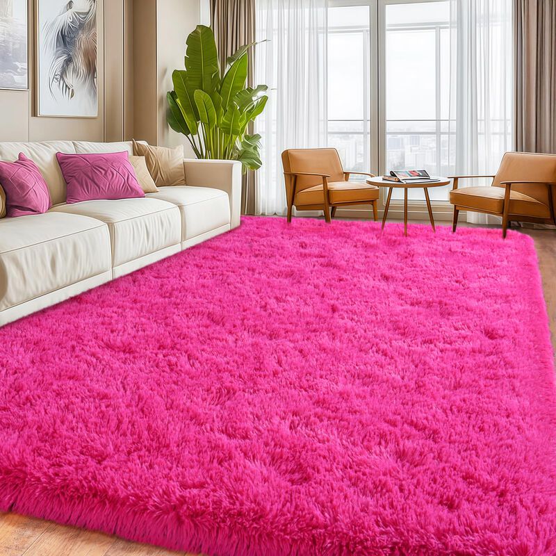 Alfombra De &Aacute;rea Isdook 244 cm X 152 cm Rosa Fu... image number null