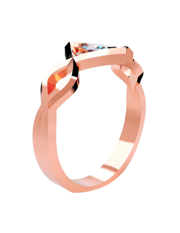 Anillo de Compromiso en Oro Rosa 10K con Circon... image number null