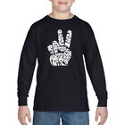 Camiseta De Manga Larga Word Art Para Ni&ntilde;o - Peace Out - Negro