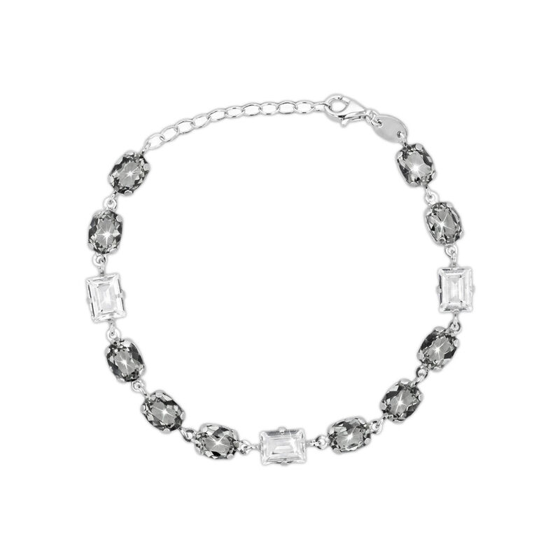 Pulsera Plata 925 Piedras Grises Blancas image number null