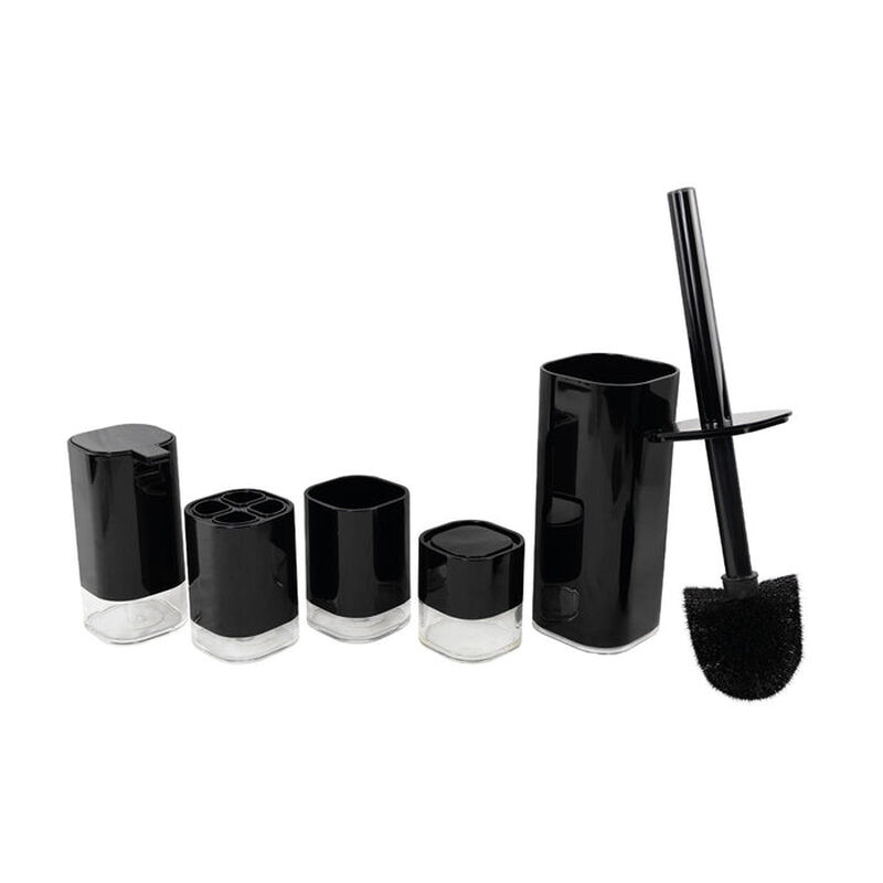 Set de Accesorios para Ba&ntilde;o Negro/Transparente ... image number null