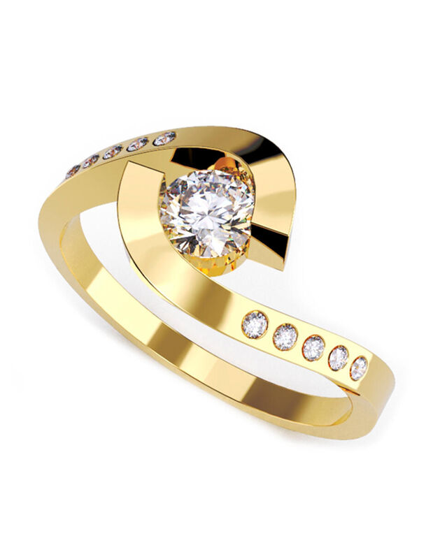 Anillo de Compromiso de 14K con Diamante de Lab... image number null