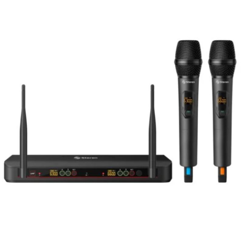 Sistema de 2 micrófonos inalámbricos UHF con se... image number null