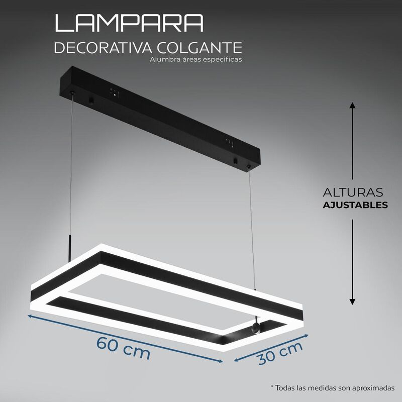Candil De Led Suspendido 1 Rectángulo image number null
