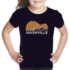 Camiseta Word Art Para Ni&ntilde;a - Guitarra de Nashville - Negro