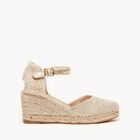 Alpargata Dalia Cu&ntilde;a Media Lino Metal Oro