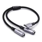 Cable de Audio UGREEN USB-C a doble 3.5mm Hembra UNIVERSAL