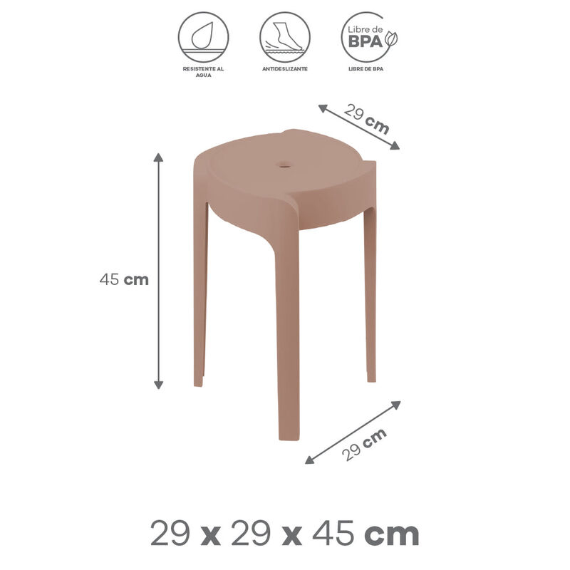 Set de 4 Bancos de Pl&aacute;stico Apilables &ndash; Color C... image number null