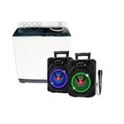 Combo Lavadora Koblenz Dos Tinas 13kg Blanca + Kit 2 Bafles Fussion Pbs-65015 6.5" 10 000w Ort/end