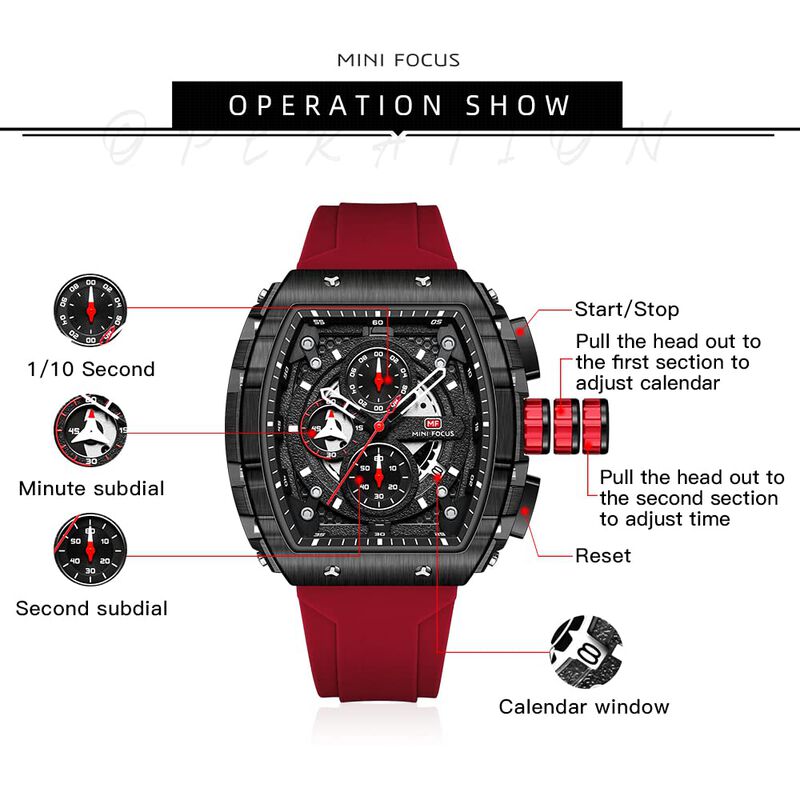 Reloj Mf Mini Focus Fashion Tonneau Chronograph... image number null