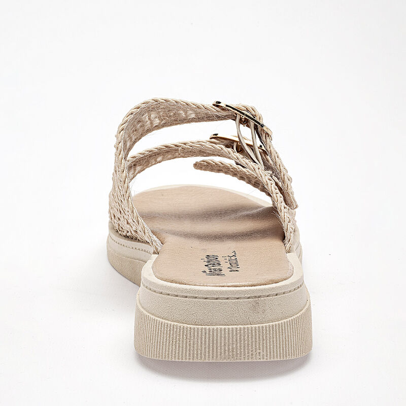 Ni&ntilde;as Fashion sandalia piso para mujer beige co... image number null