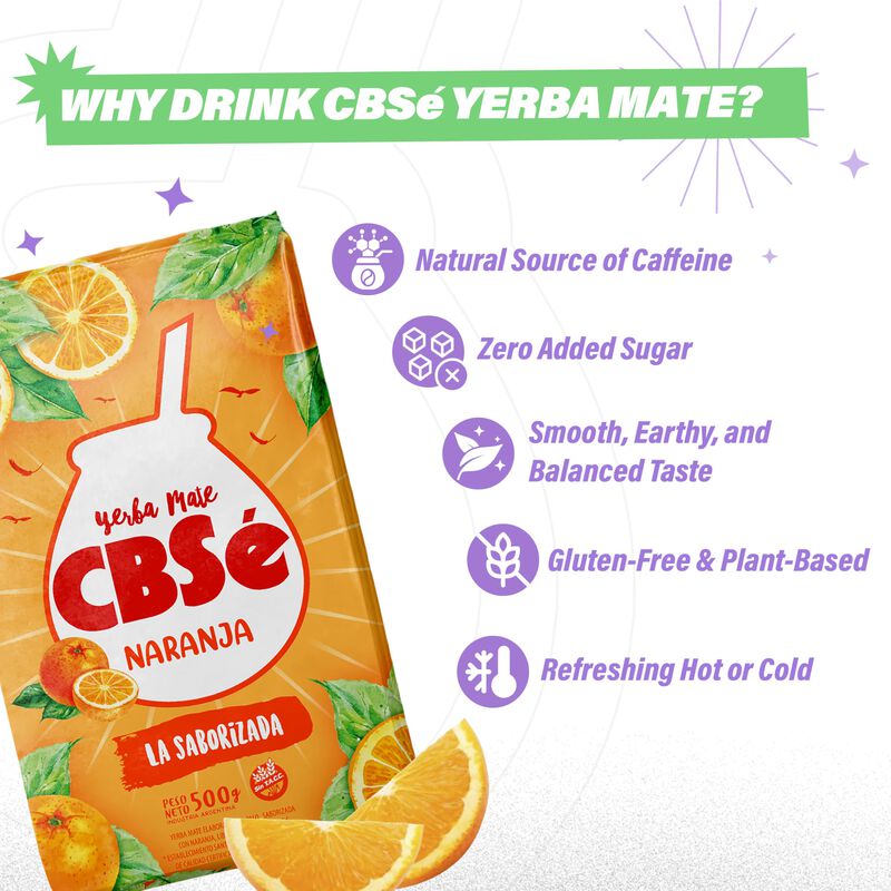 Yerba Mate Cbs&eacute; Naranja 1 kg Hoja Suelta (pack ... image number null