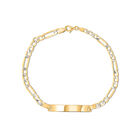 Esclava Oro Amarillo Platinado 10k 3x1 19.5 Cm Bizzarro