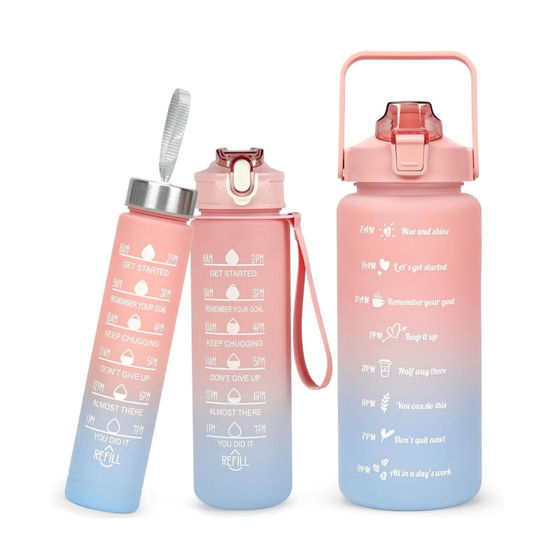 Set de 3 botellas motivadoras de colores image number null