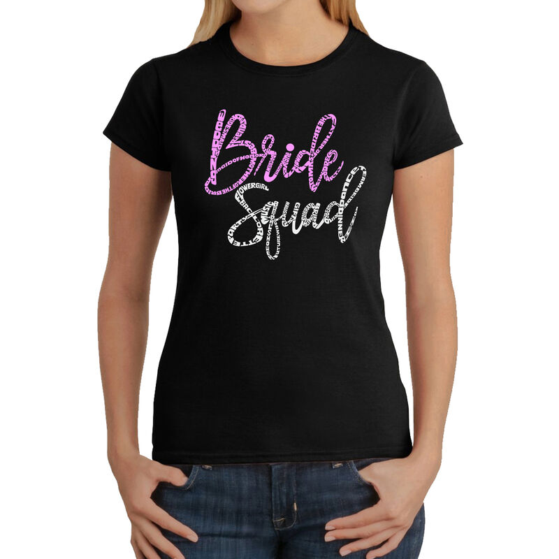 Camiseta Word Art Para Mujer - Bride Squad- Neg... image number null