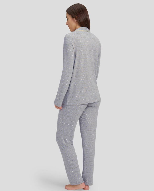 Pijama Estampado Abierto Gris image number null