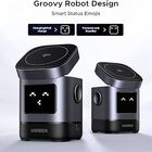 Cargador inal&aacute;mbrico UGreen Uno 2-in-1 Wireless Charging Station 15W Qi2 Robot - Negro