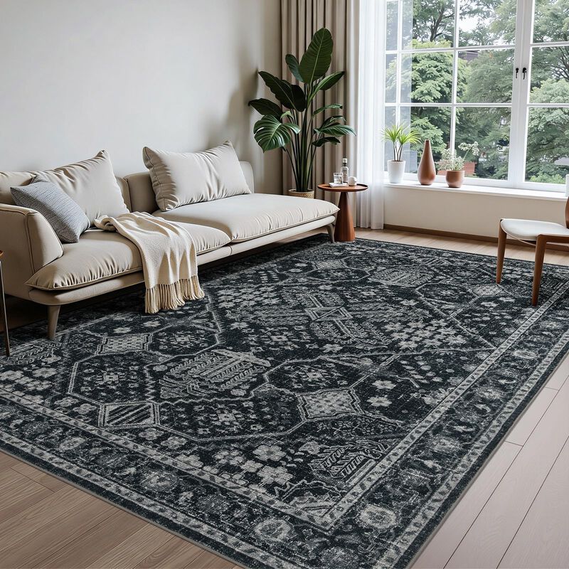 Alfombra Joydeco 5x7 Vintage Lavable Estilo Boh... image number null