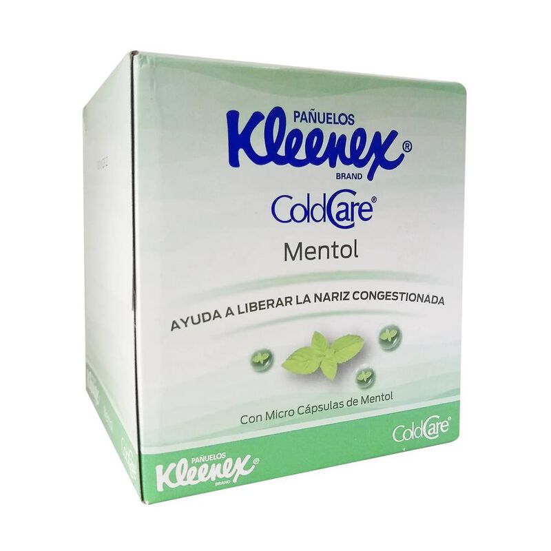 Pa&ntilde;uelos Kleenex Cold Care Mentol 60 Pzs image number null