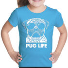 Camiseta Word Art Para Ni&ntilde;a - Vida Pug - Turquesa