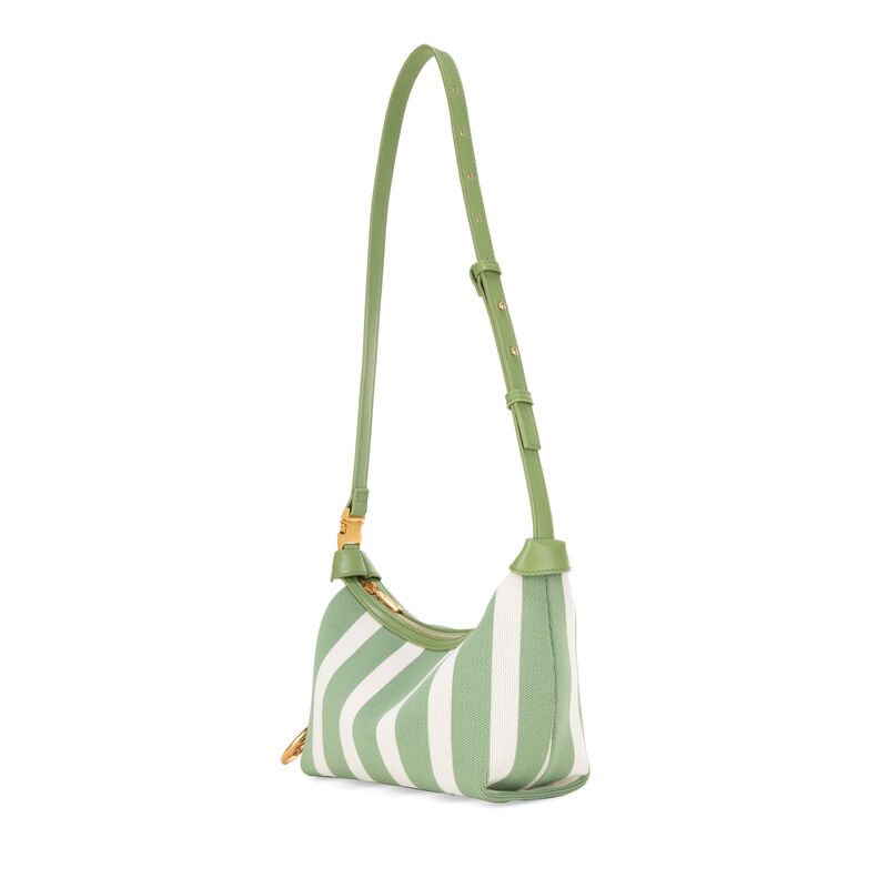 Bolsa Hobo Chica Con Dise&ntilde;o Rayas Color Verde-b... image number null