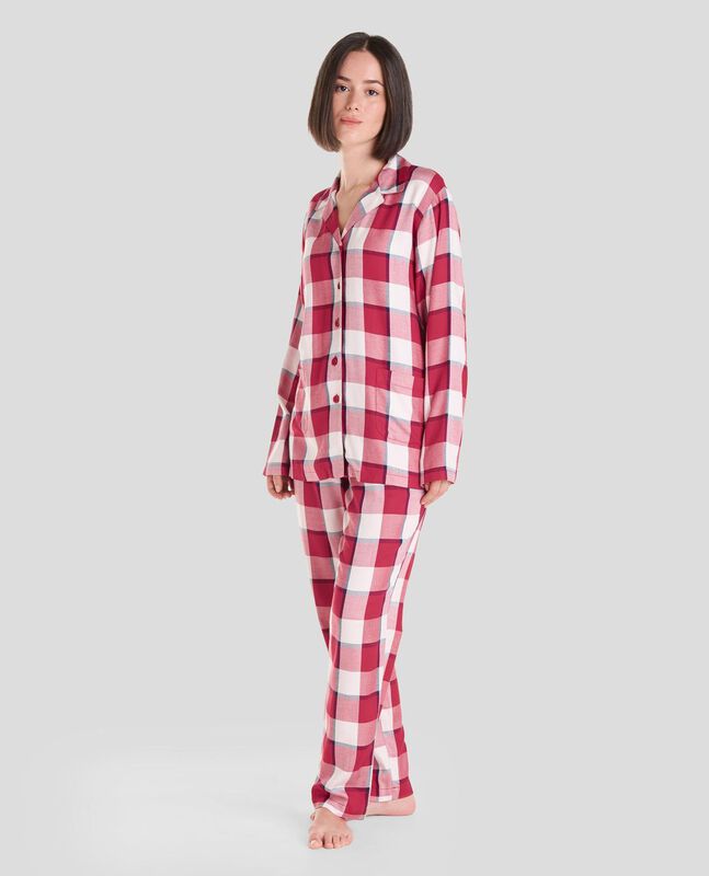 Pijama de Cuadros Rojos Rojo image number null