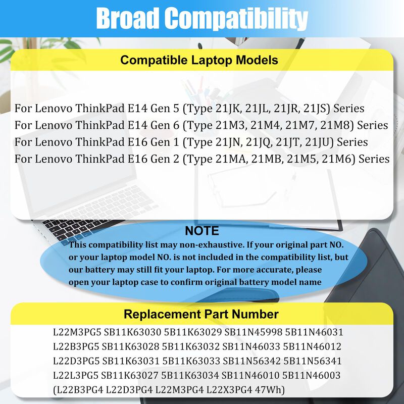 Bater&iacute;a Glottybatt L22m3pg5 57wh Lenovo E14/e16 image number null