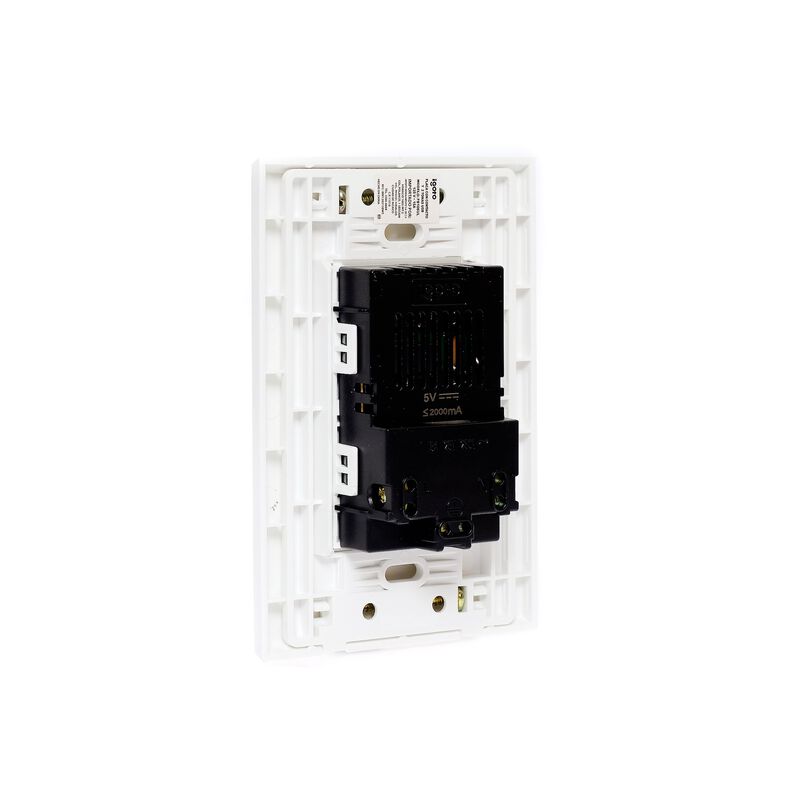 Placa con Contacto y 2 tomas USB color Blanco i... image number null