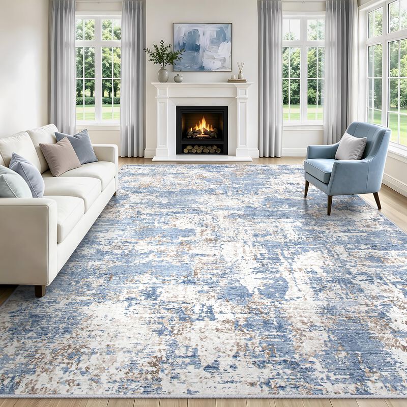 Alfombra De &Aacute;rea Yidanamy 274 x 183 cm Azul Lav... image number null