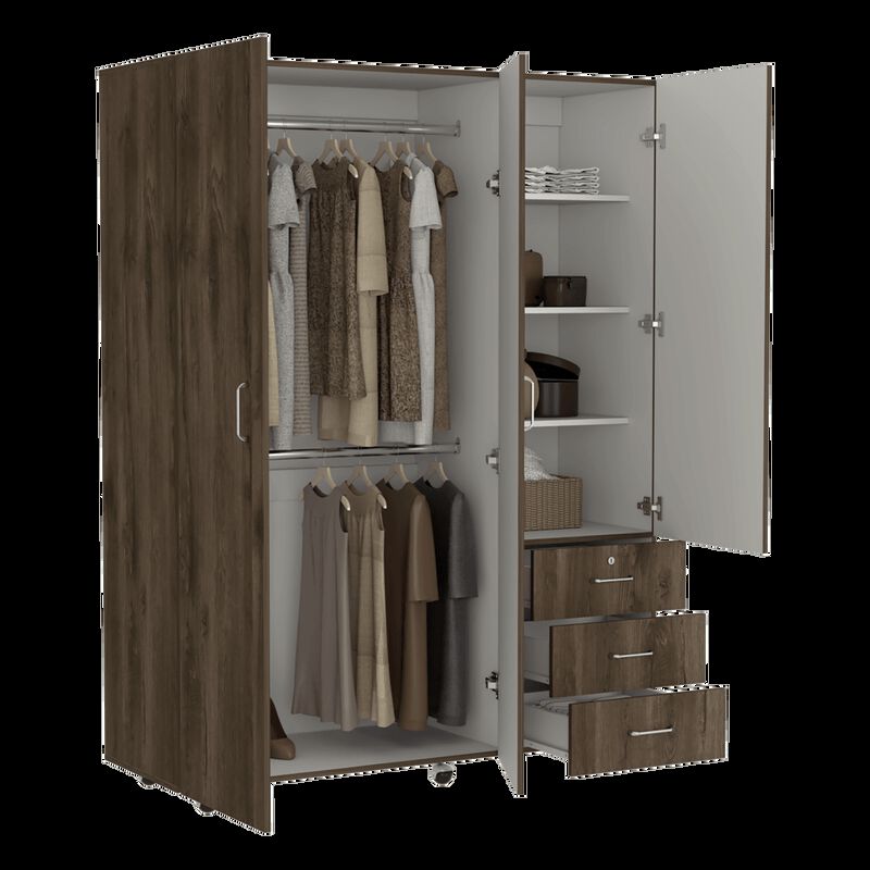 Closet Tini Nogal y Blanco con Tres Cajones Vir... image number null