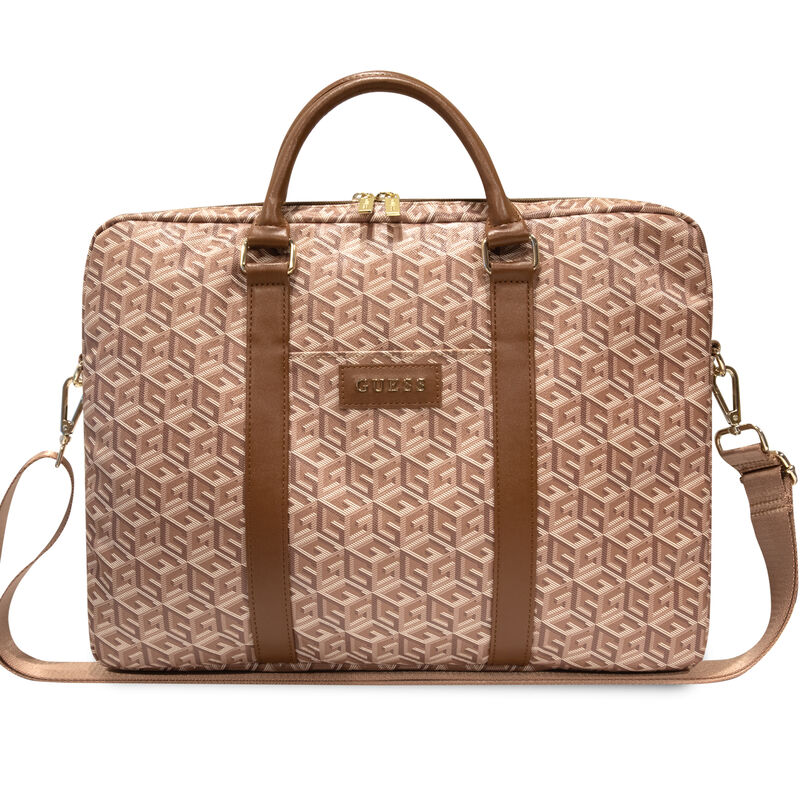 Portafolio Guess Diseño Cubo G Color Café image number null