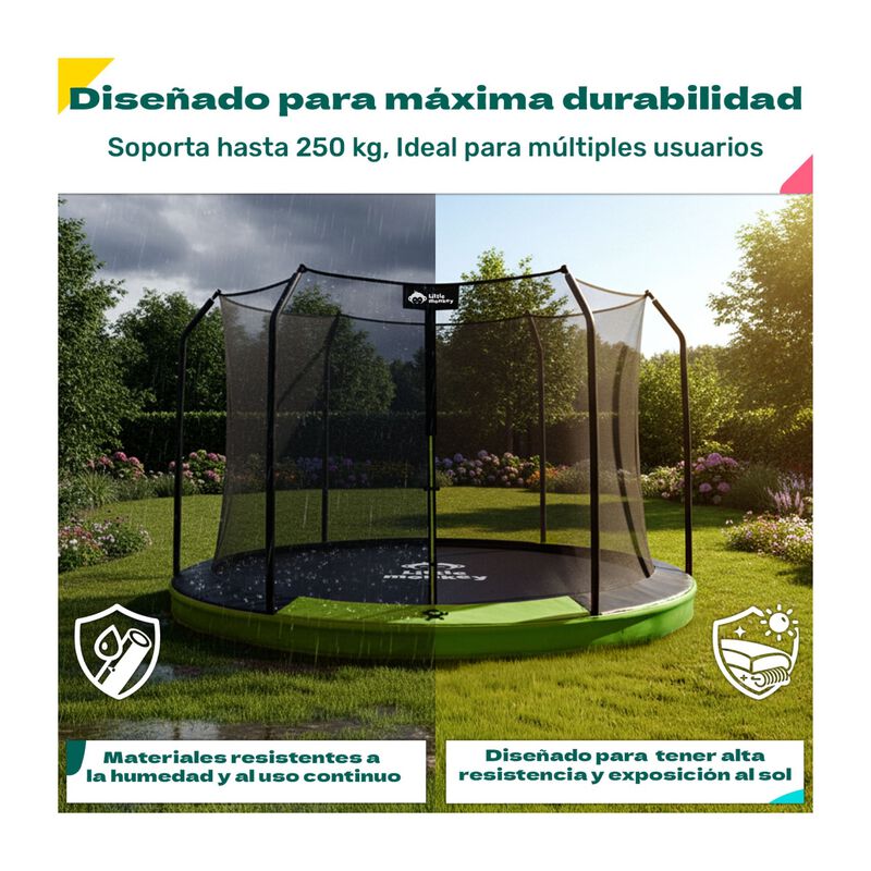 Trampolin 8ft 2m Brincolin Empotrado Malla Segu... image number null