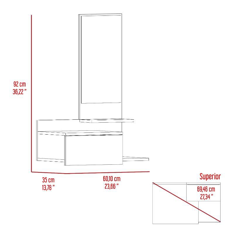 Mesa Flotante Recibidor Viena Blanco Virtual Mu... image number null