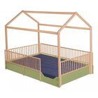 Cama Casa Montessori de Madera - Individual Duduk - Verde