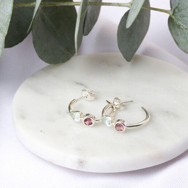 Arracadas Iris de plata .925 con topacio y turm... image number null