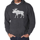 Sudadera Con Capucha Word Art Para Hombre - Alce - Gris