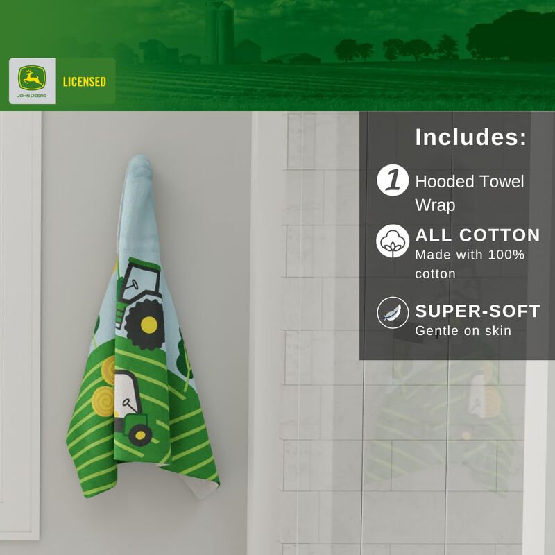 Toalla Franco John Deere Para Ni&ntilde;os, Algod&oacute;n, C... image number null