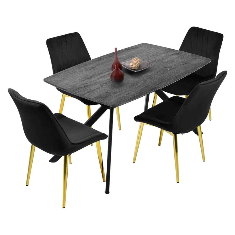 Mesa Comedor Nordico 4pers Gris Casa Hogar Lujo... image number null
