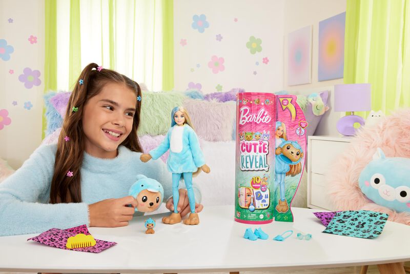 Mu&ntilde;eca Barbie Cutie Reveal Con Accesorios Y 10 ... image number null