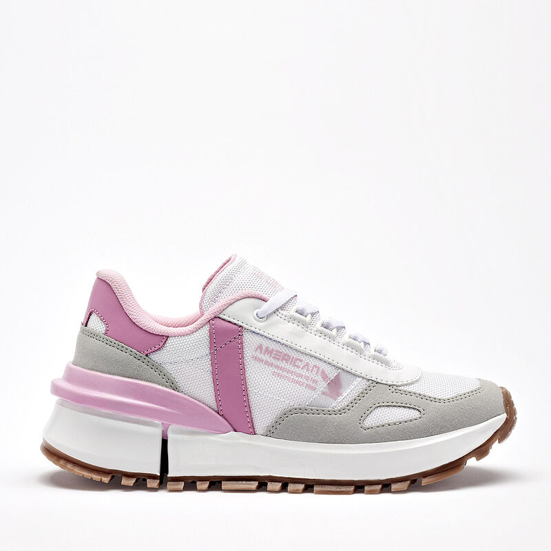 American Fire tenis para mujer blanco gris rosa... image number null